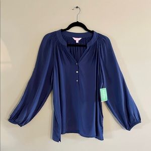 Lily Pulitzer Elsa Tunic Top bright navy Large